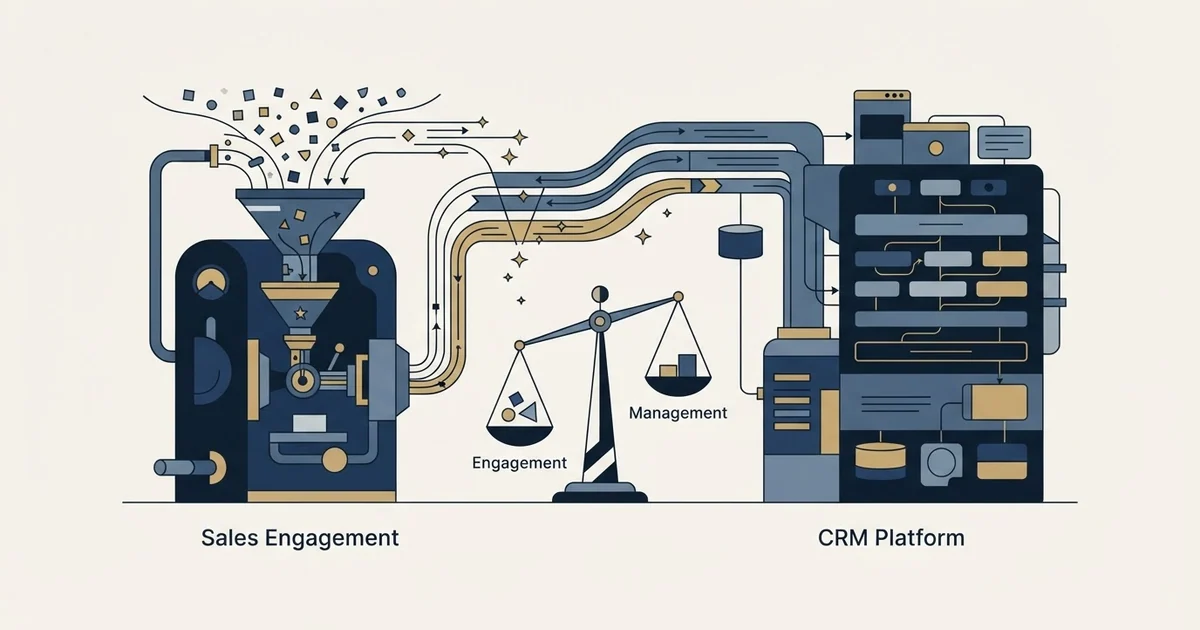 Editorial illustration for SalesRobot vs Zoho CRM