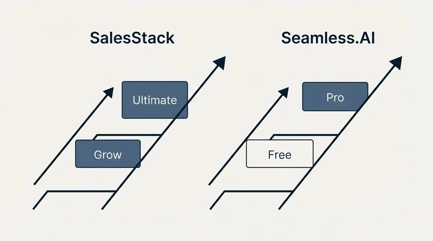 Pricing ladder: Pricing Comparison (SalesStack, Seamless.AI, Grow, Free)