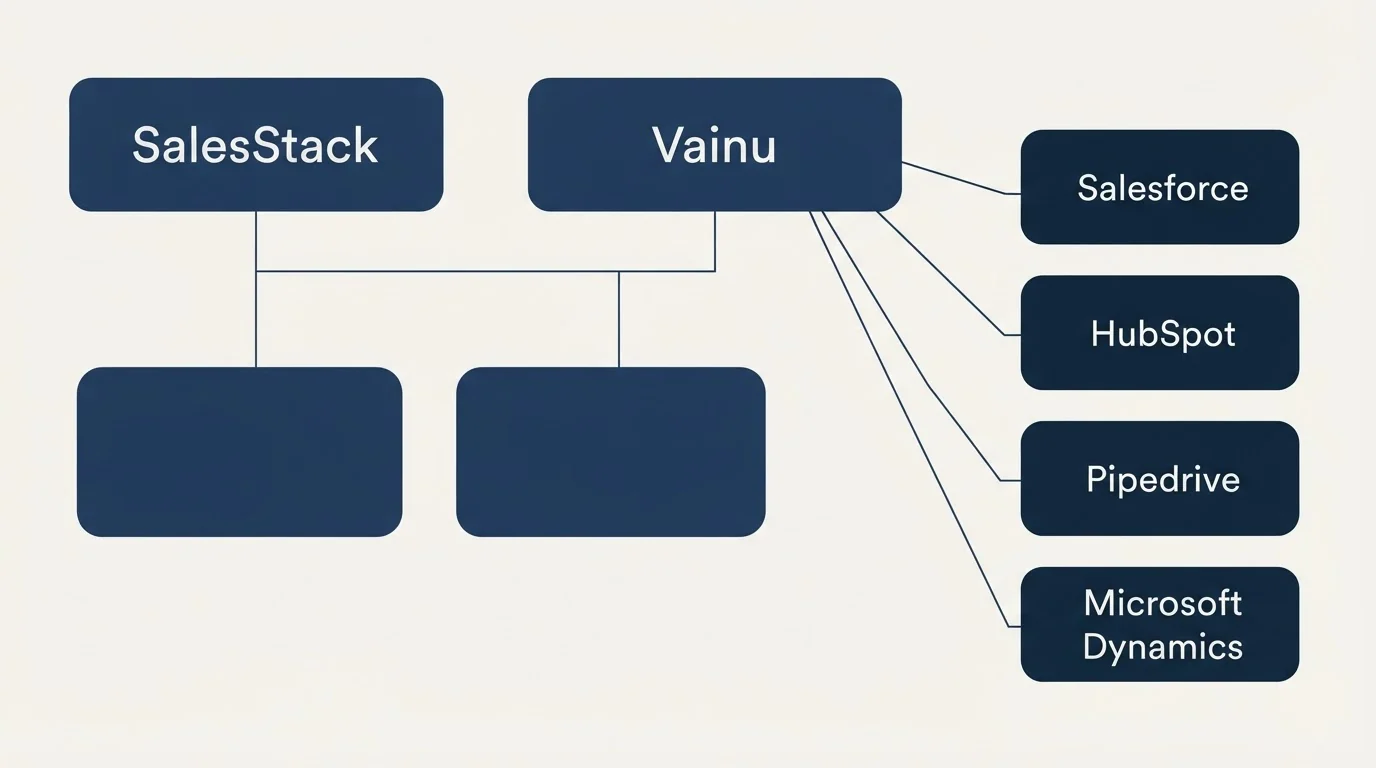 Integration grid: Integration Ecosystem (SalesStack, Vainu, Salesforce, HubSpot)
