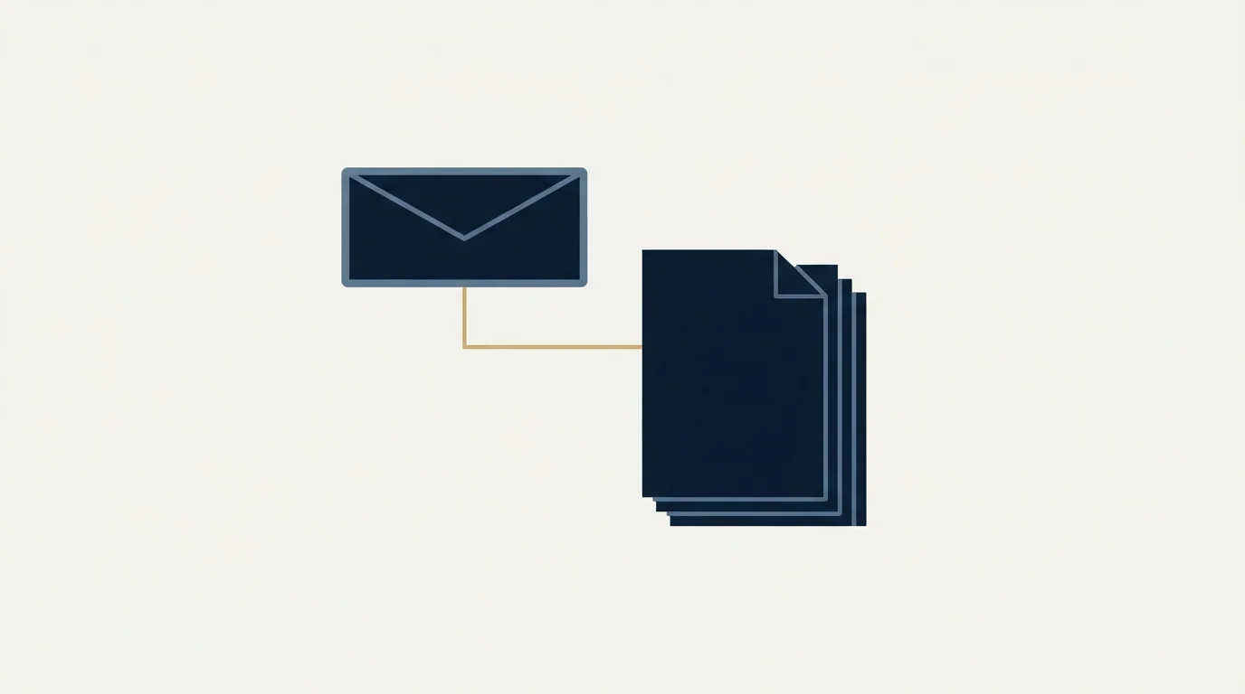 Section illustration: The covering email is a separate document, and it is