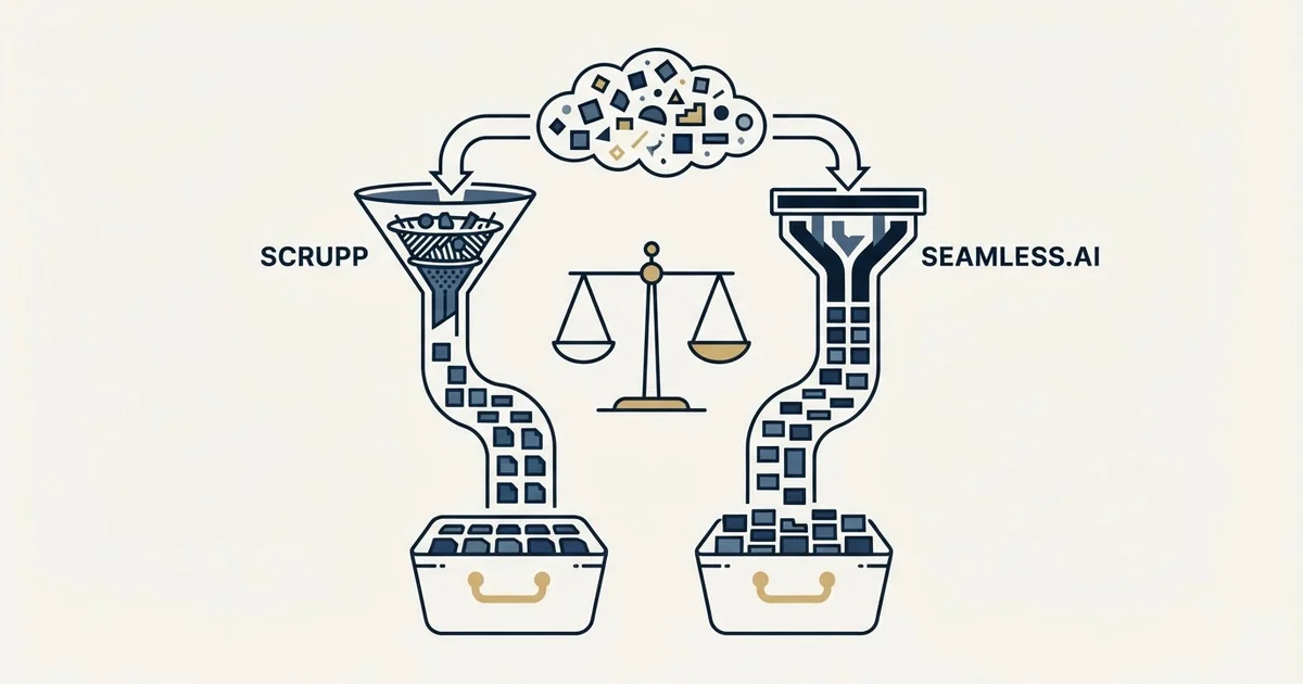Editorial illustration for Scrupp vs Seamless.AI