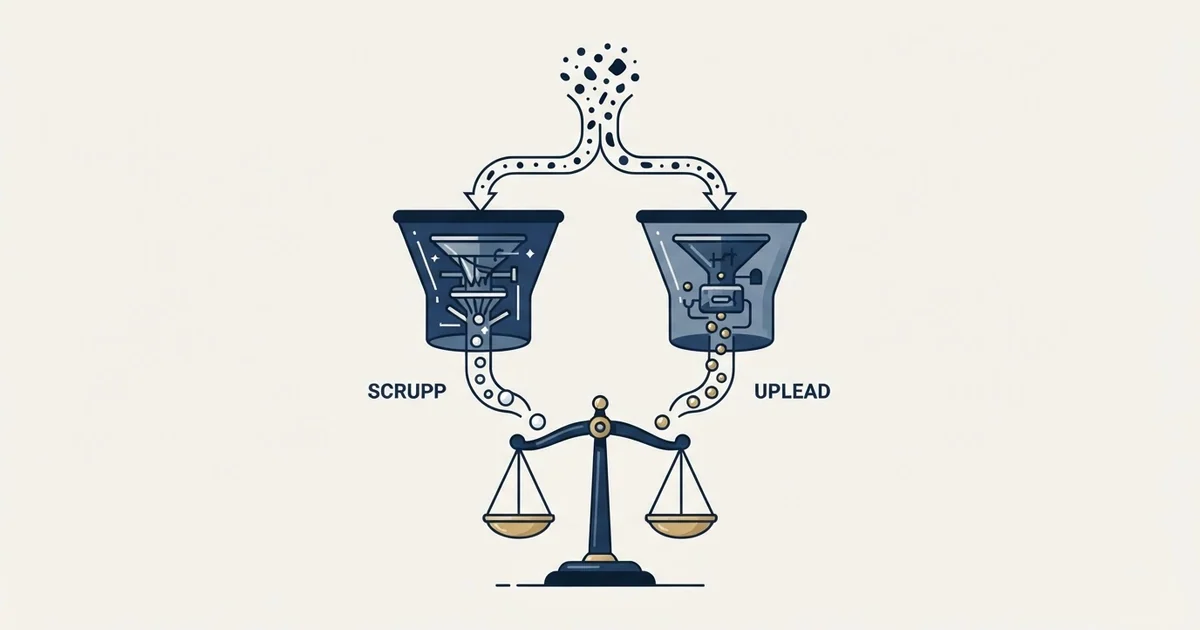Editorial illustration for Scrupp vs UpLead