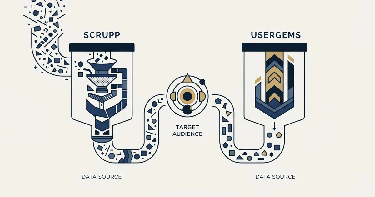 Editorial illustration for Scrupp vs UserGems