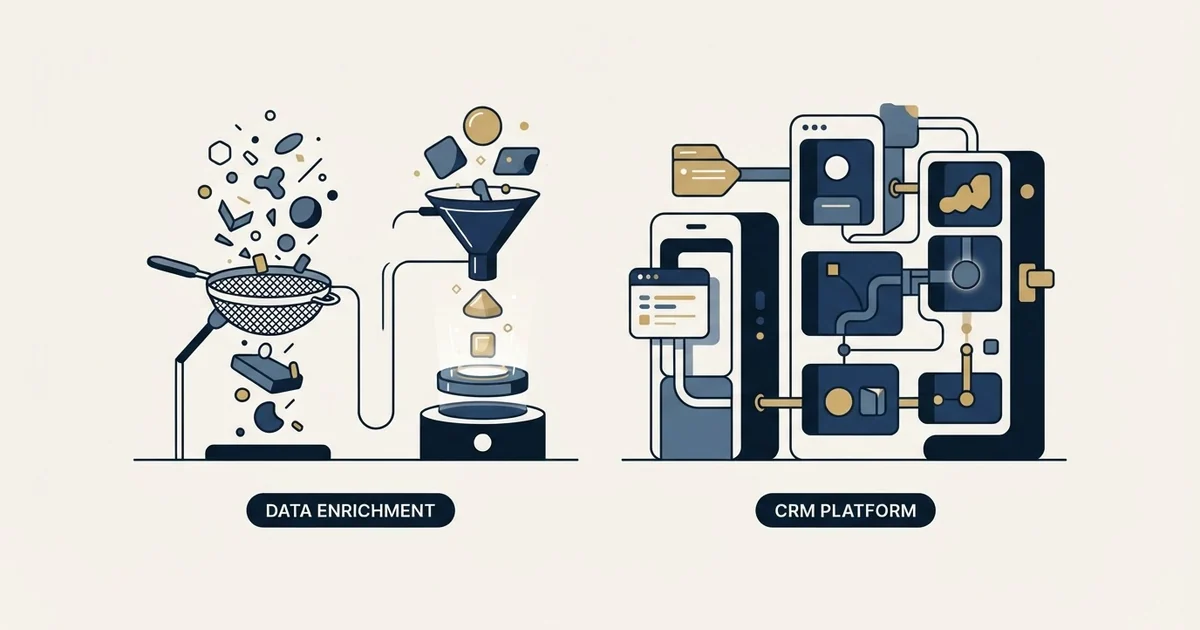 Editorial illustration for Scrupp vs Zoho CRM