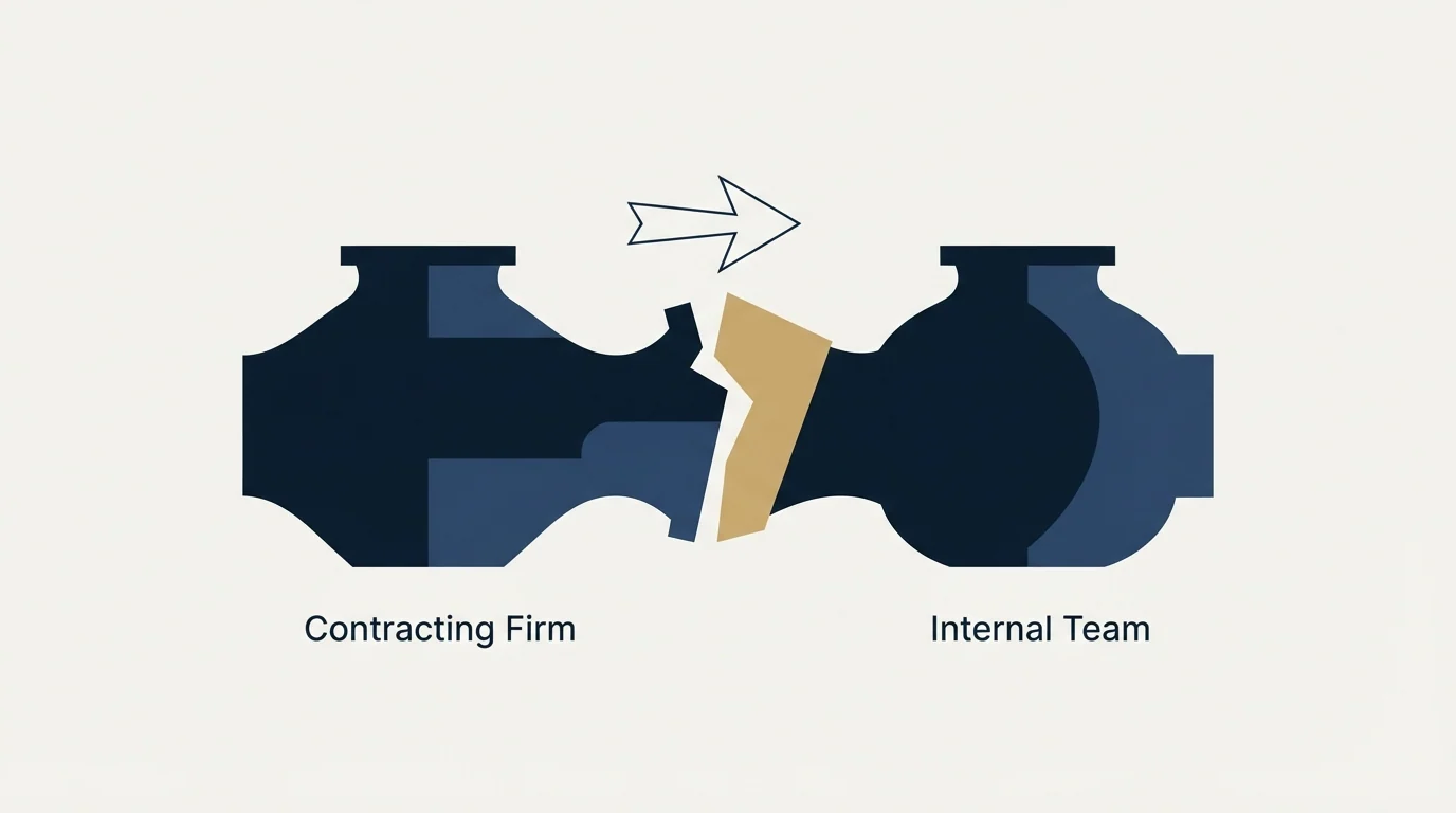 Section illustration: The handover, which is the part that goes wrong
