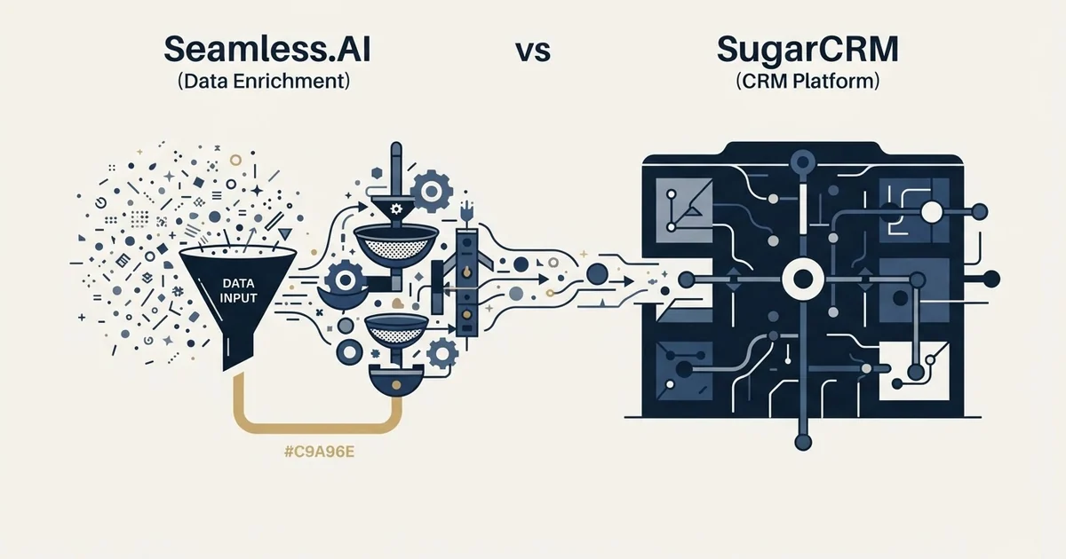 Editorial illustration for Seamless.AI vs SugarCRM