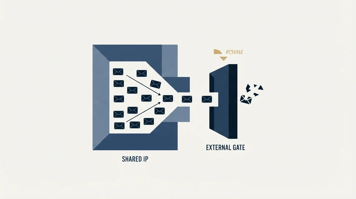 Section illustration: The consequence for a team sending from provider mailboxes