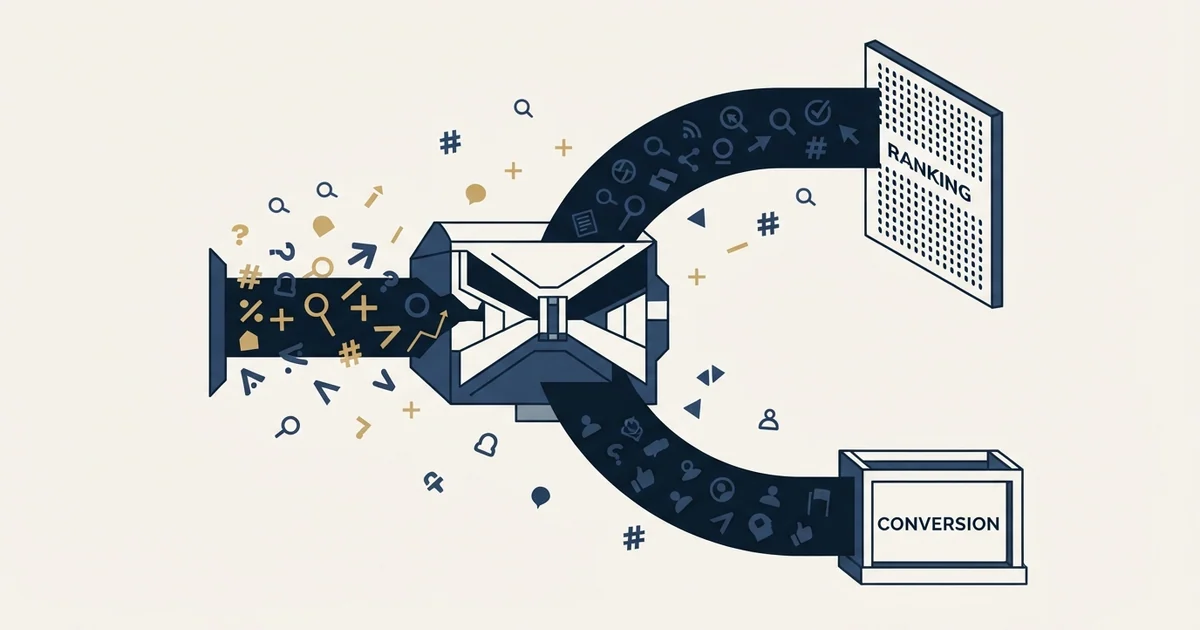 Editorial illustration for SEO Landing Page Optimization