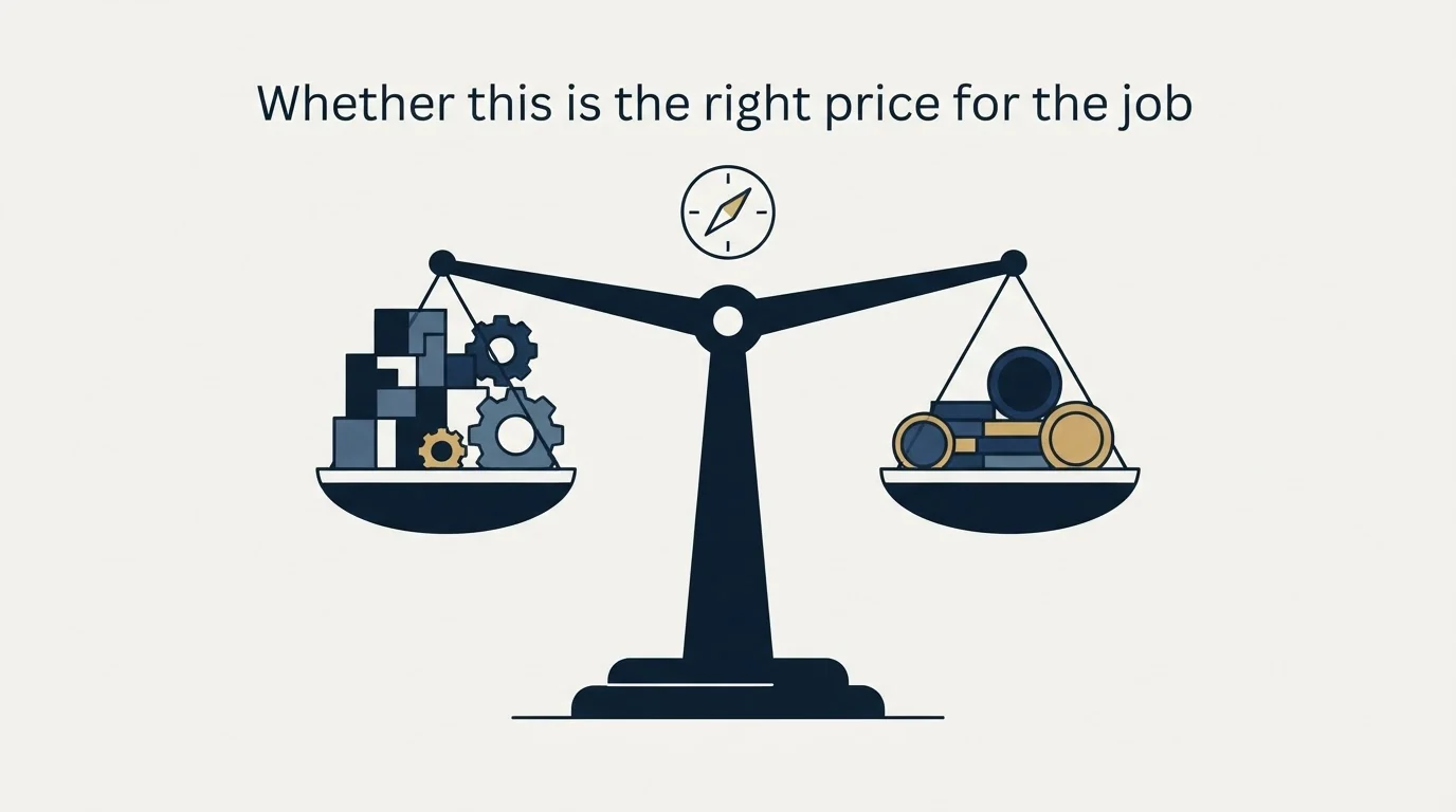 Section illustration: Whether this is the right price for the job