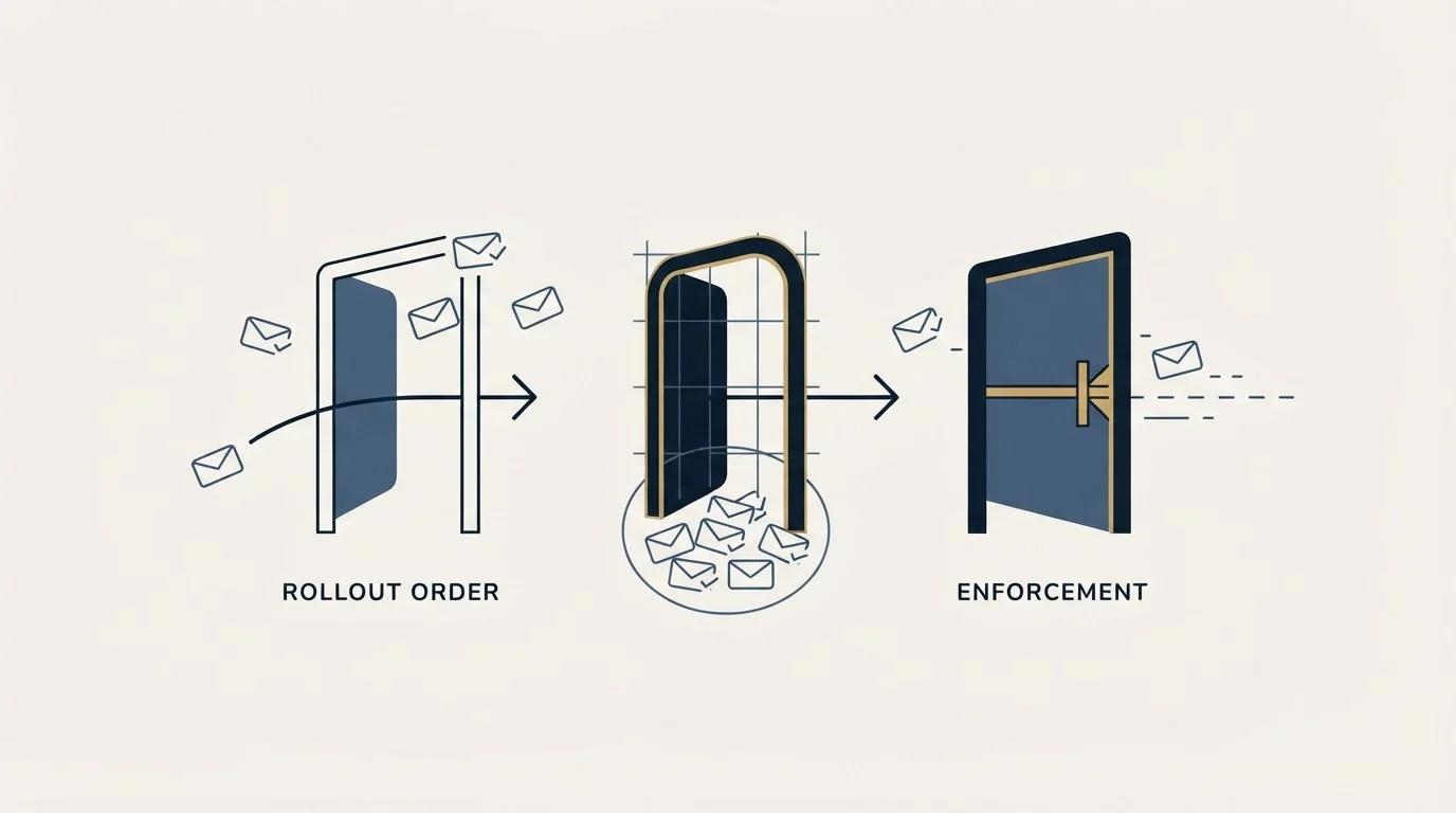 Section illustration: The rollout order Microsoft actually recommends