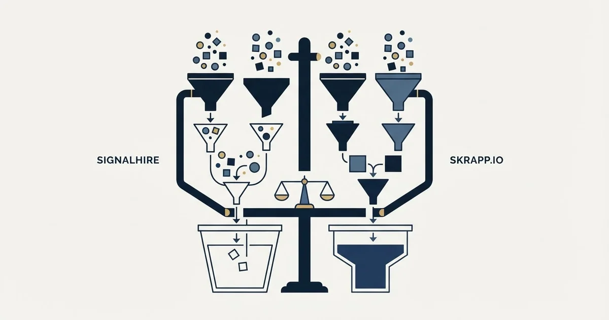 Editorial illustration for SignalHire vs Skrapp.io