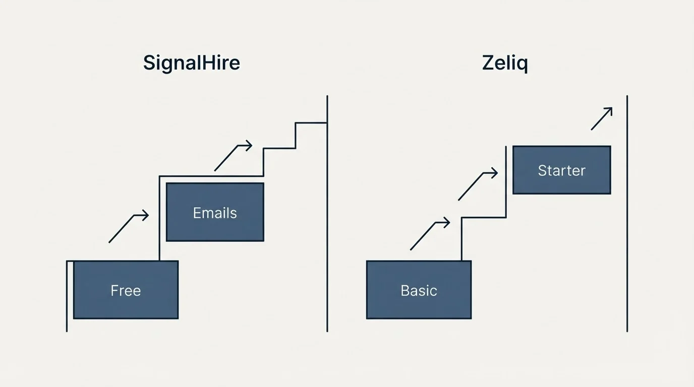 Pricing ladder: Pricing Comparison (SignalHire, Zeliq, Free, Basic)