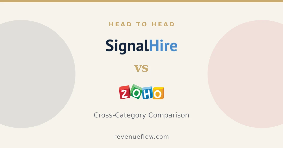Branded cover: SignalHire vs Zoho CRM: Cross-Category Comparison