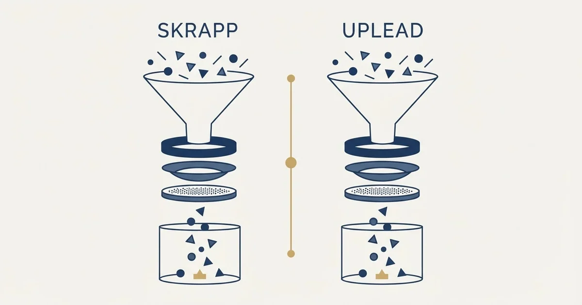 Editorial illustration for Skrapp.io vs UpLead