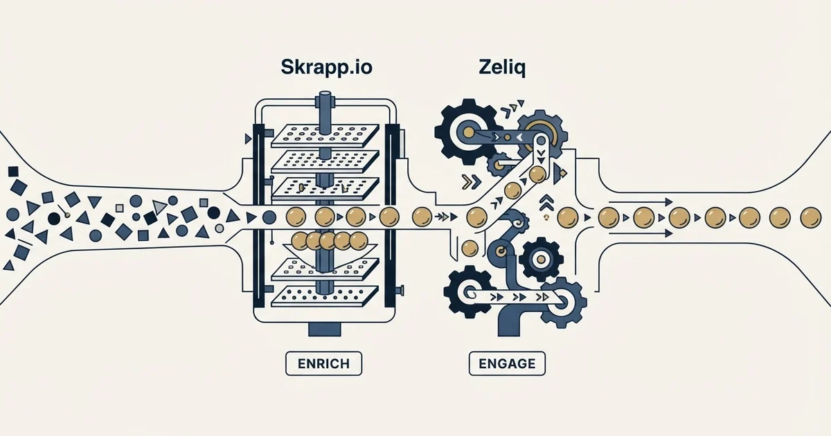 Editorial illustration for Skrapp.io vs Zeliq
