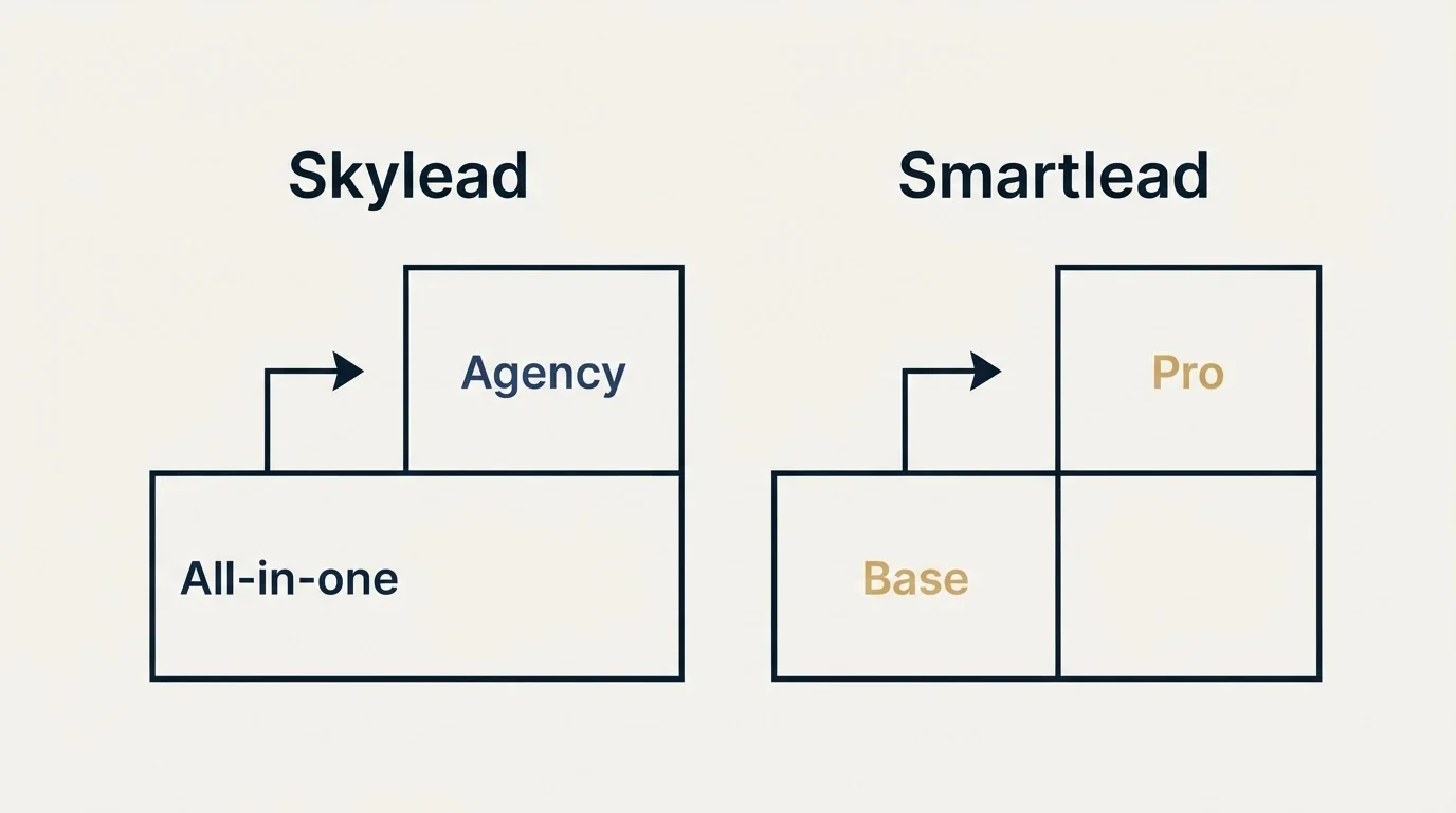 Pricing ladder: Pricing Comparison (Skylead, Smartlead, All-in-one, Base)