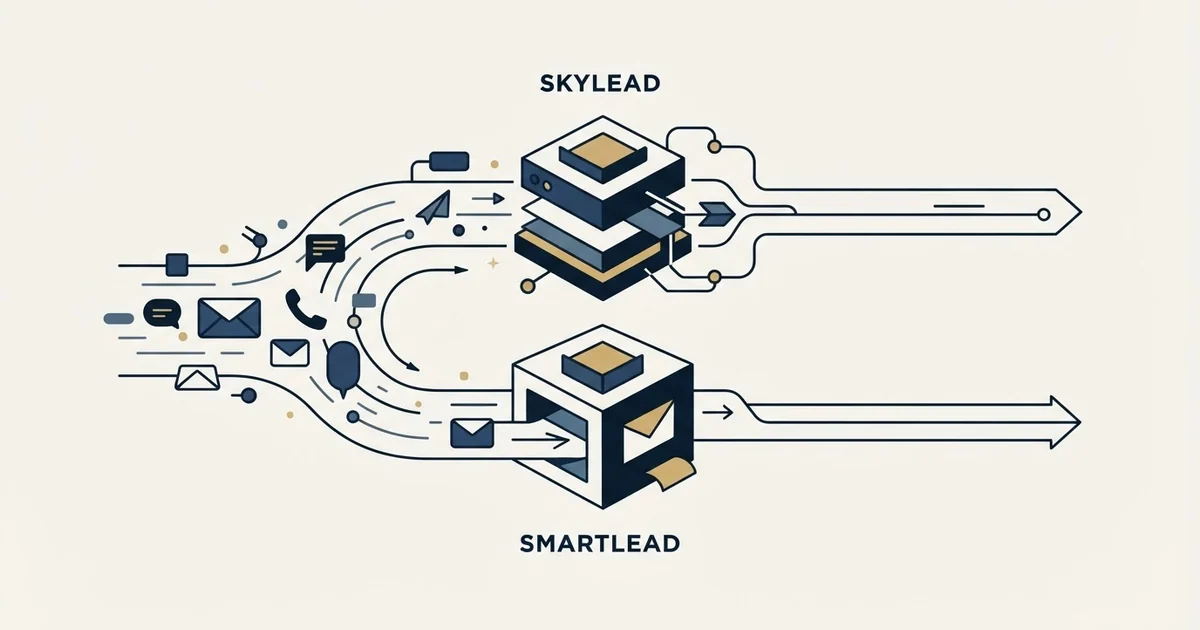 Editorial illustration for Skylead vs Smartlead