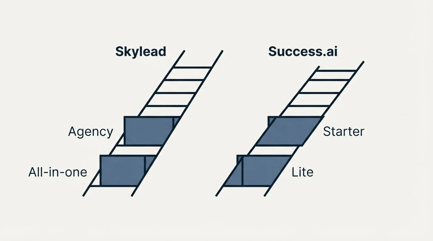 Pricing ladder: Pricing Comparison (Skylead, Success.ai, All-in-one, Lite)