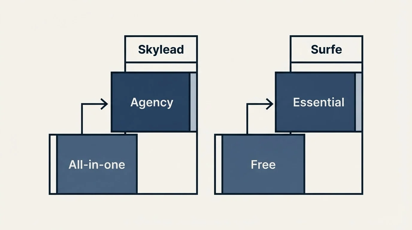 Pricing ladder: Pricing Comparison (Skylead, Surfe, All-in-one, Free)