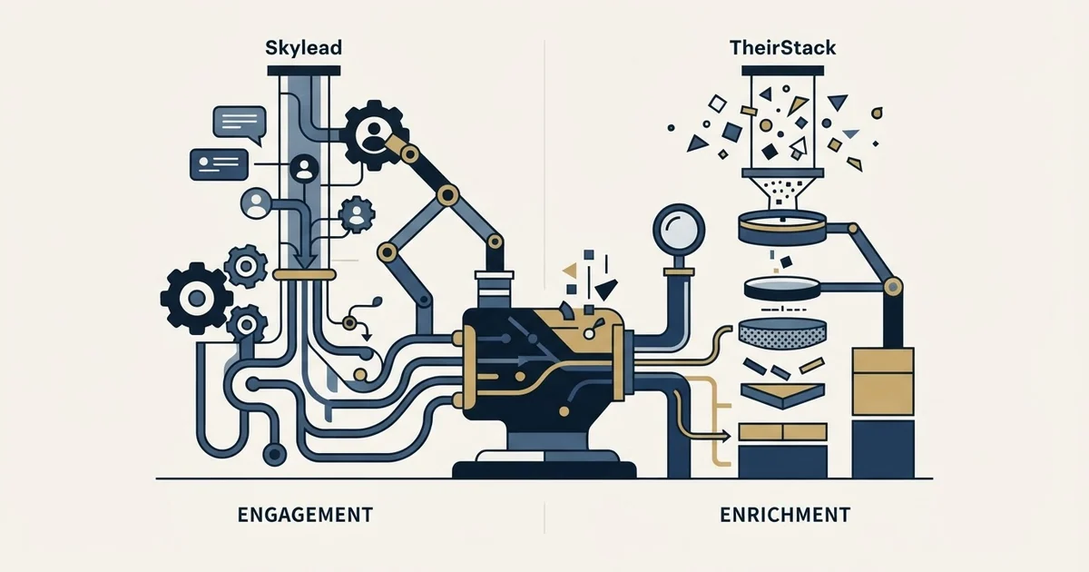Editorial illustration for Skylead vs TheirStack