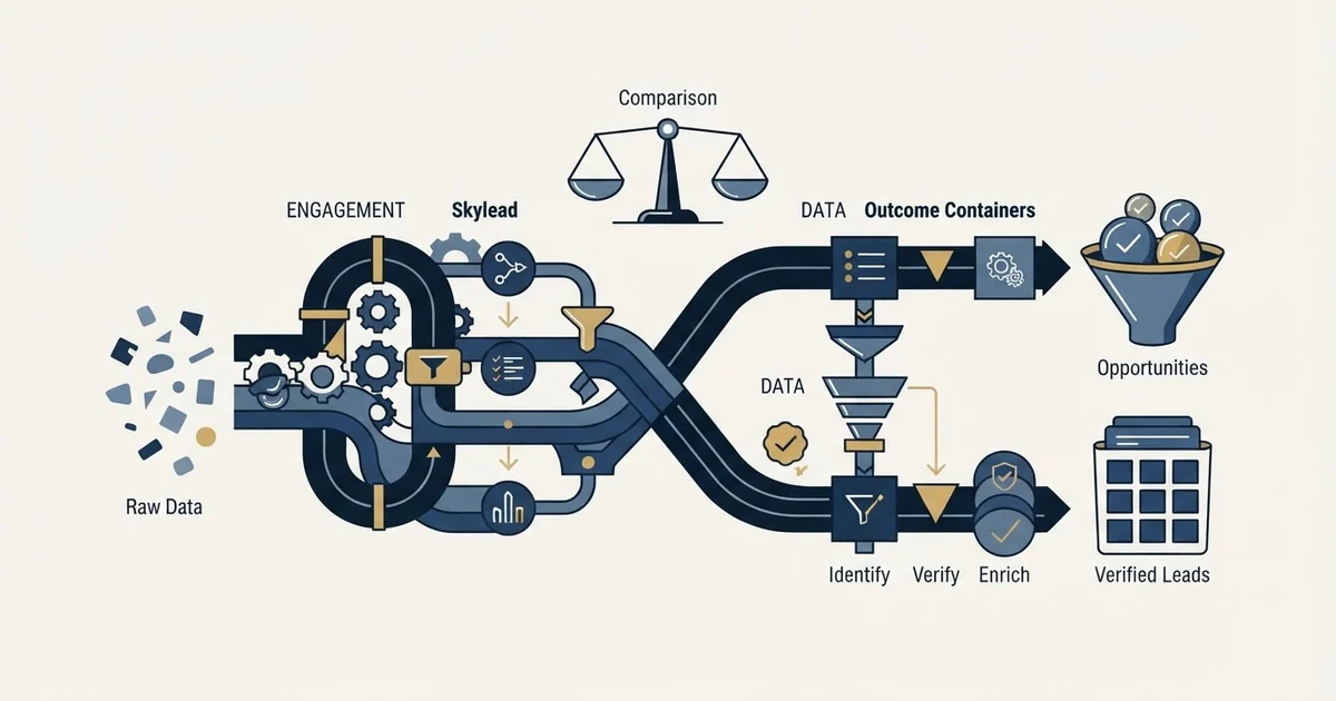 Editorial illustration for Skylead vs UpLead