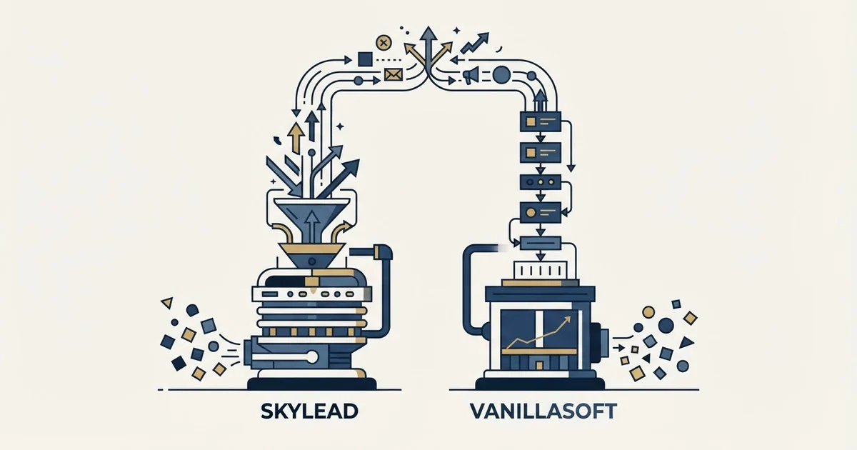 Editorial illustration for Skylead vs Vanillasoft