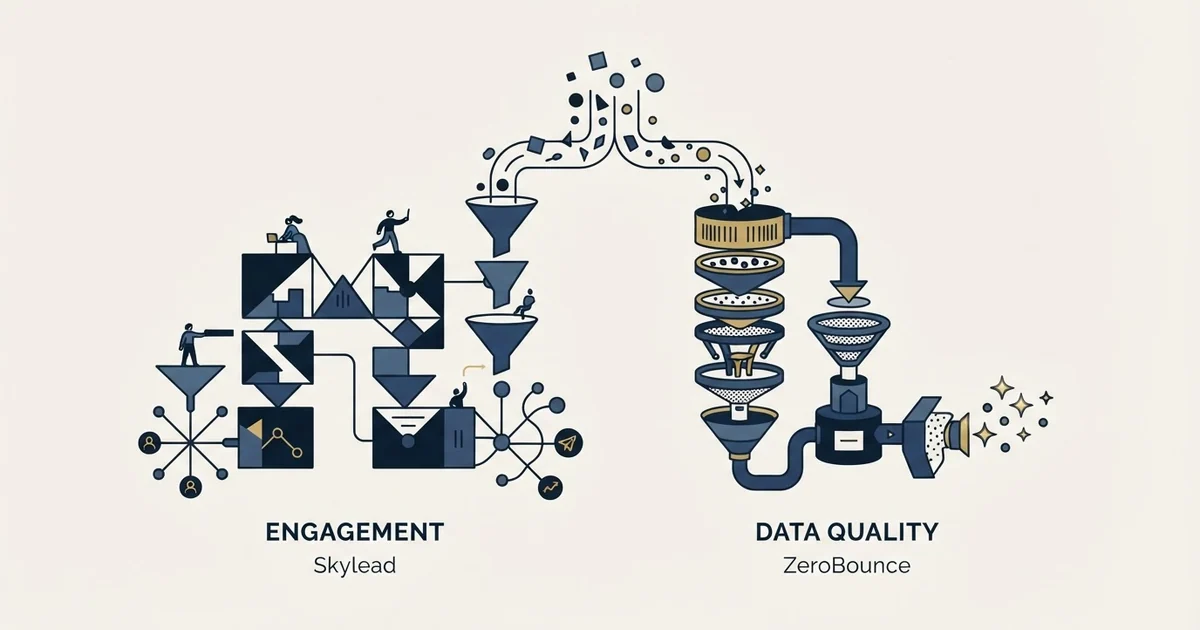 Editorial illustration for Skylead vs ZeroBounce