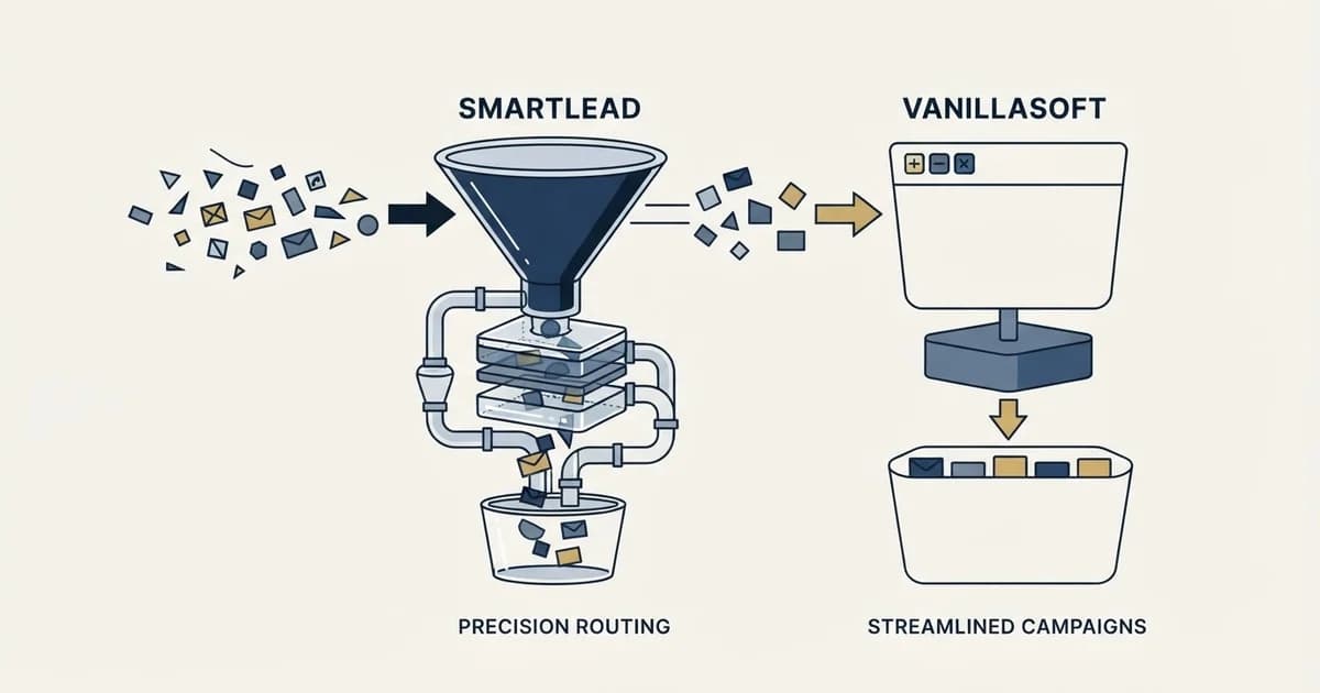 Editorial illustration for Smartlead vs Vanillasoft