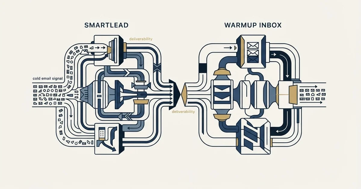 Editorial illustration for Smartlead vs Warmup Inbox