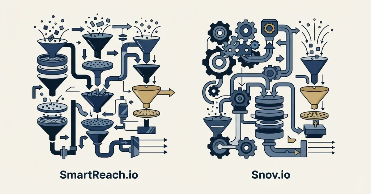 Editorial illustration for SmartReach.io vs Snov.io