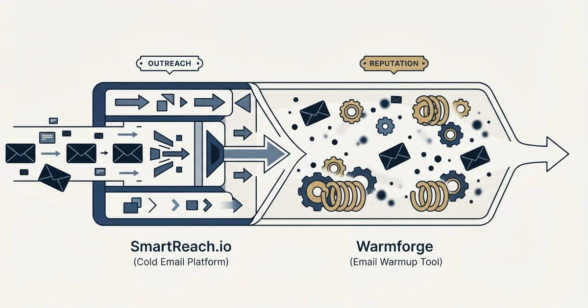 Editorial illustration for SmartReach.io vs Warmforge