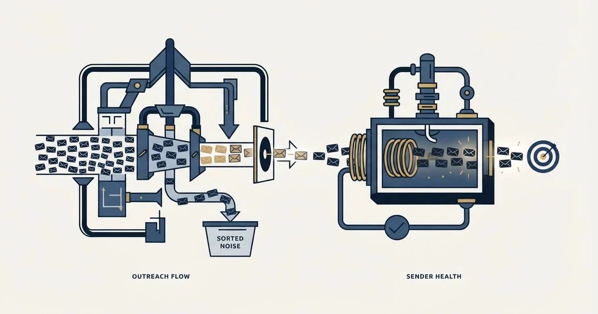 Editorial illustration for SmartReach.io vs Warmup Inbox
