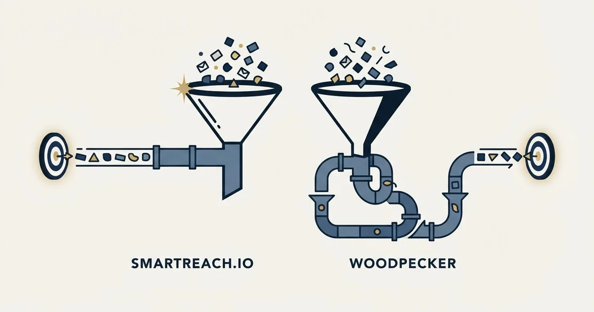 Editorial illustration for SmartReach.io vs Woodpecker