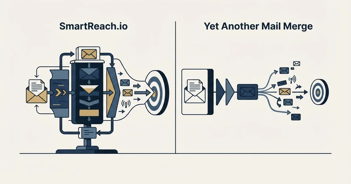 Editorial illustration for SmartReach.io vs Yet Another Mail Merge