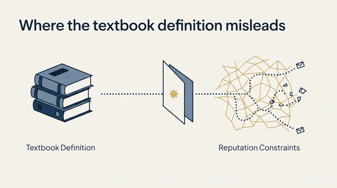 Section illustration: Where the textbook definition misleads
