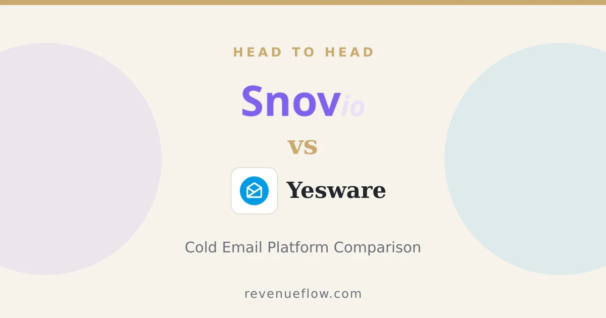 Branded cover: Snov.io vs Yesware: Cold Email Platform Comparison