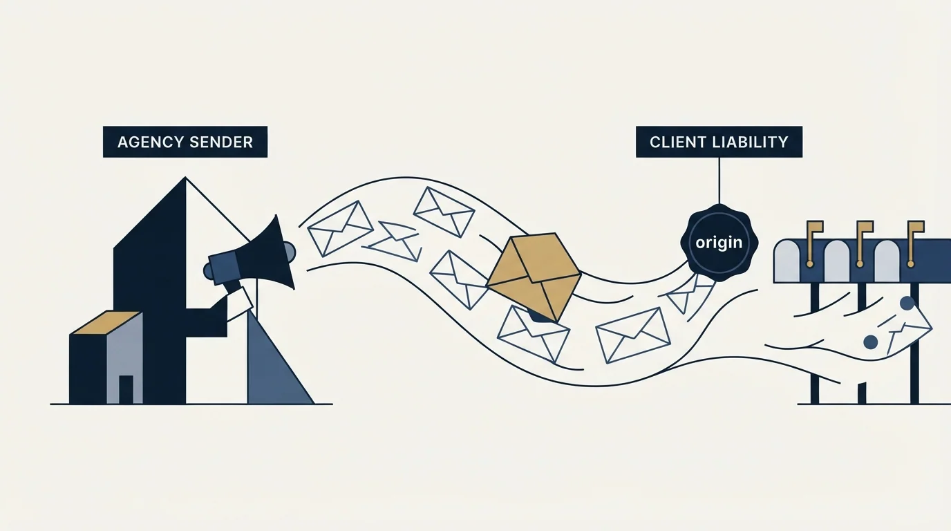 Section illustration: Who counts as the sender when an agency sends for