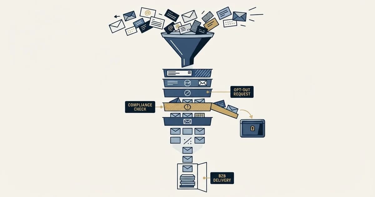 Editorial illustration for CAN-SPAM Act Compliance for B2B Cold Email