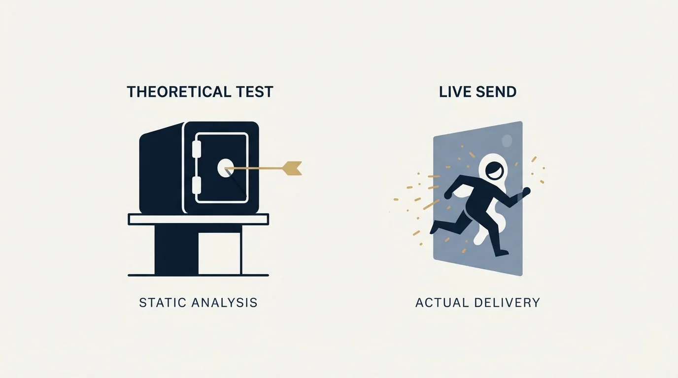 Section illustration: Why the small live send outranks the test