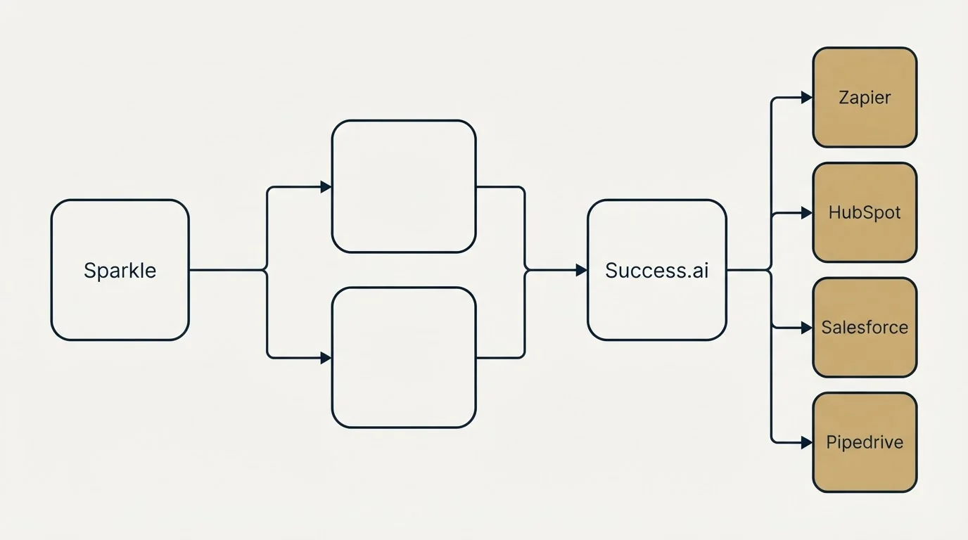 Integration flow: Integration Ecosystem (Sparkle, Success.ai, Zapier, HubSpot)