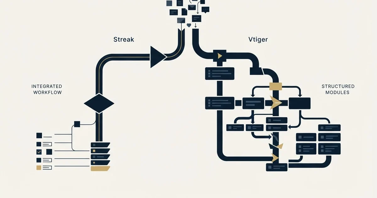 Editorial illustration for Streak vs Vtiger