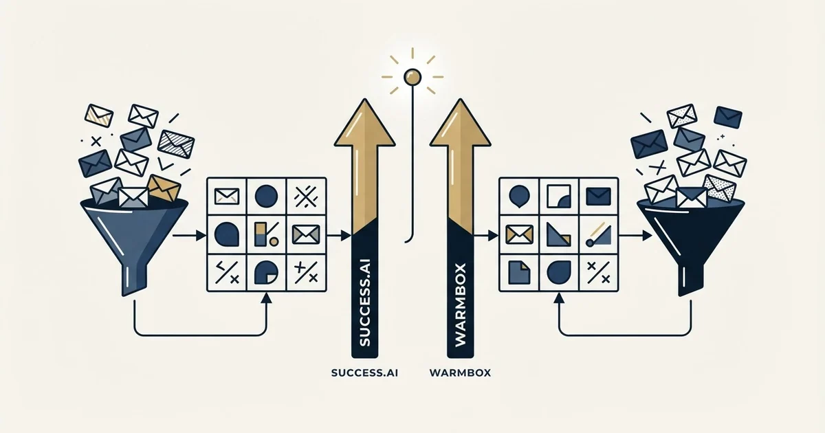 Editorial illustration for Success.ai vs Warmbox