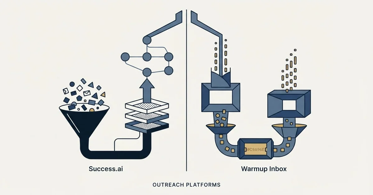 Editorial illustration for Success.ai vs Warmup Inbox