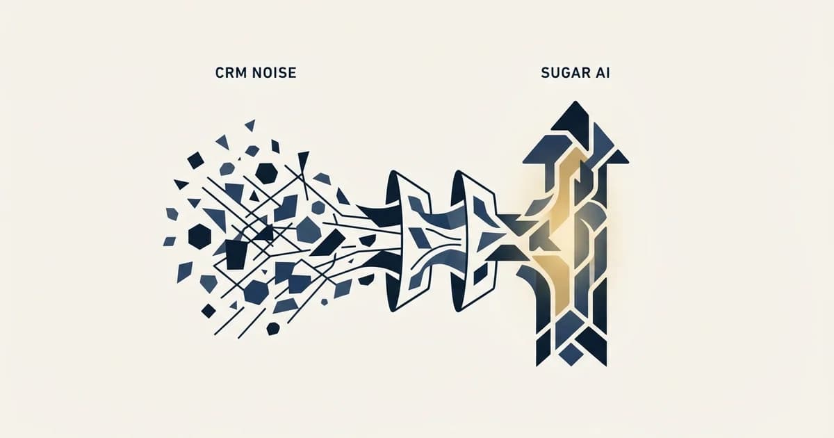 Editorial illustration for SugarCRM Is Now SugarAI