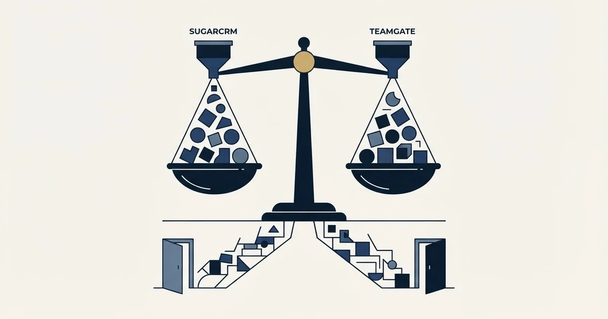 Editorial illustration for SugarCRM vs Teamgate
