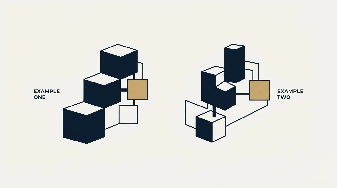 Section illustration: The two worked examples, and what they reveal