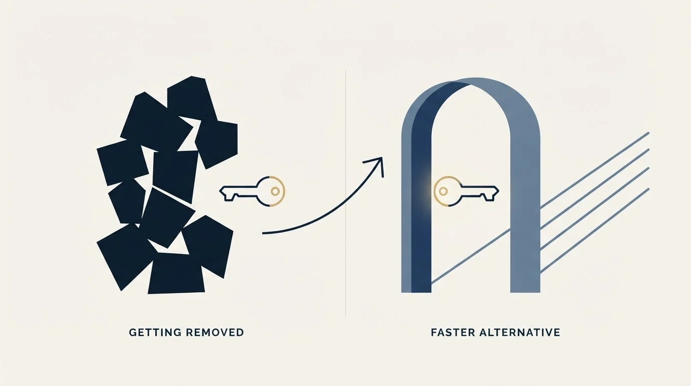 Section illustration: Getting removed, and the faster alternative