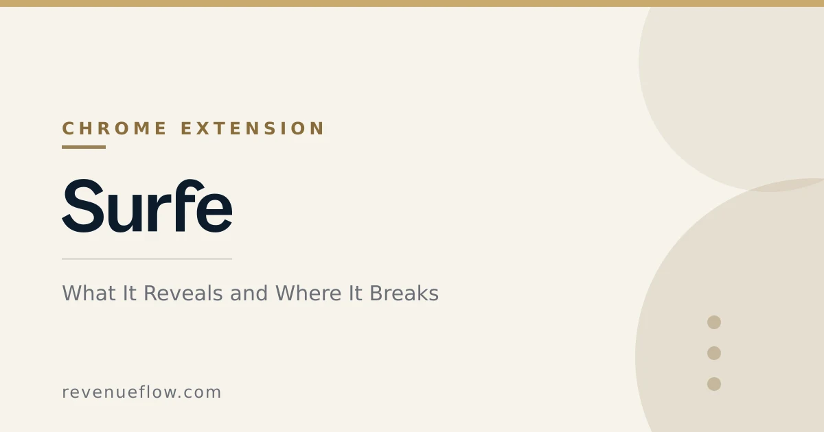 Branded cover: Surfe Chrome Extension: What It Reveals and Where It Breaks