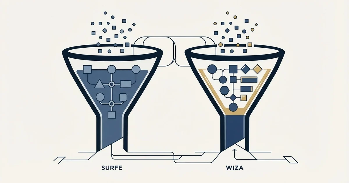 Editorial illustration for Surfe vs Wiza