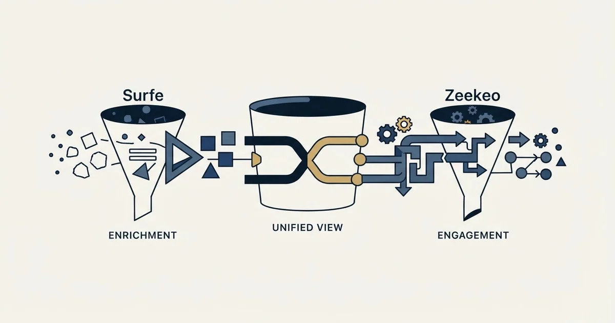 Editorial illustration for Surfe vs Zeekeo
